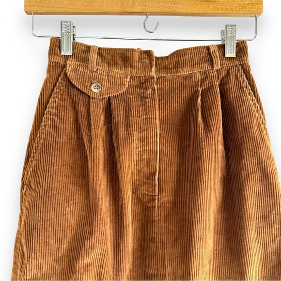 Vintage | The Villager Tan Corduroy 2 Piece Skirt Suit Blazer 1970s Union Made - Picture 3 of 12